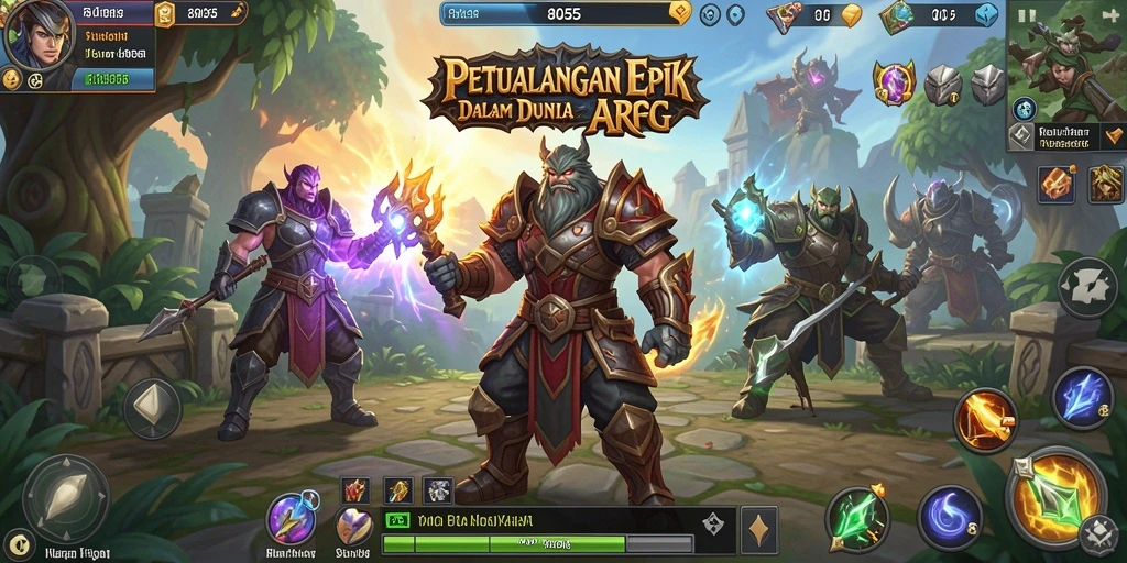 Tampilan gameplay yang menunjukkan pertarungan epik dalam dunia <strong>8055</strong>.