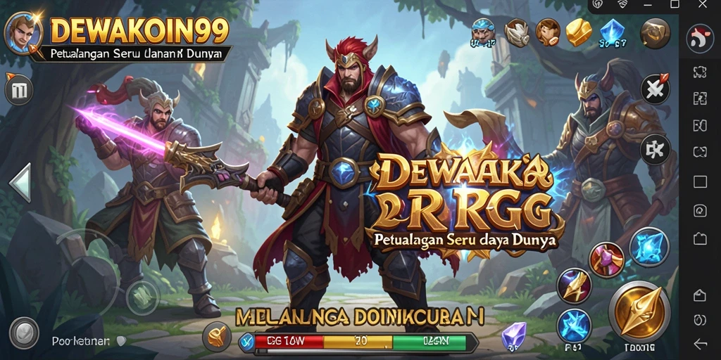 Tangkapan layar utama DEWAKOIN99 menampilkan aksi seru dalam gameplay RPG.