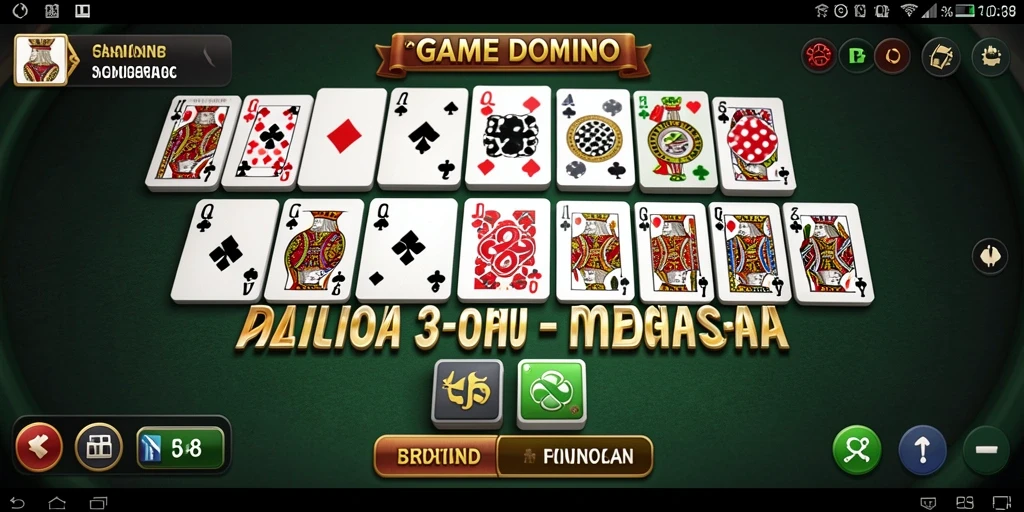 Screenshot gameplay F08 menunjukkan aksi domino yang seru dan mengasyikkan.