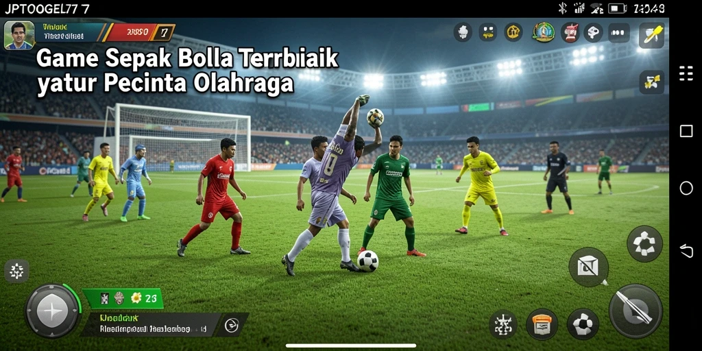 Screenshot JPTOGEL77 menampilkan aksi seru di lapangan sepak bola.