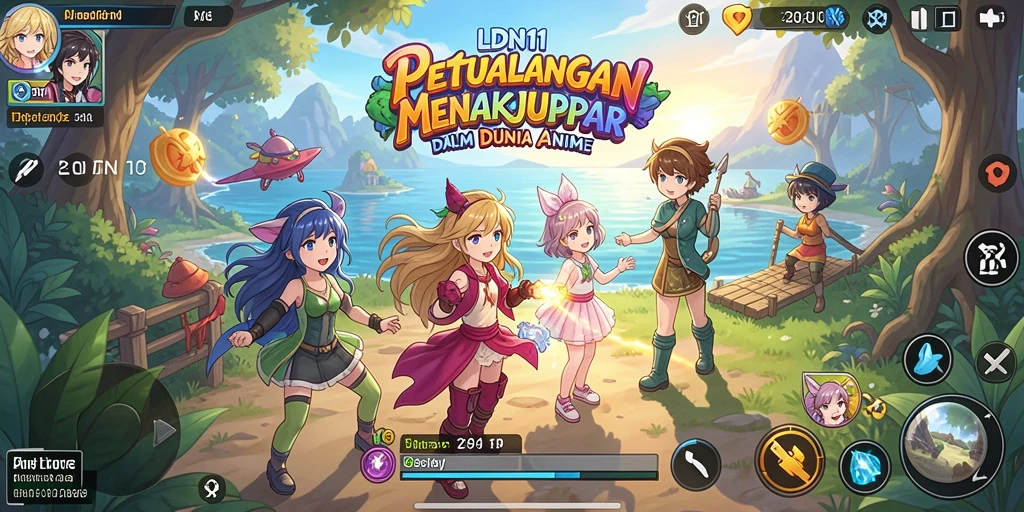 Tangkapan layar gameplay LDN11 menampilkan karakter anime yang dinamis dan penuh aksi.