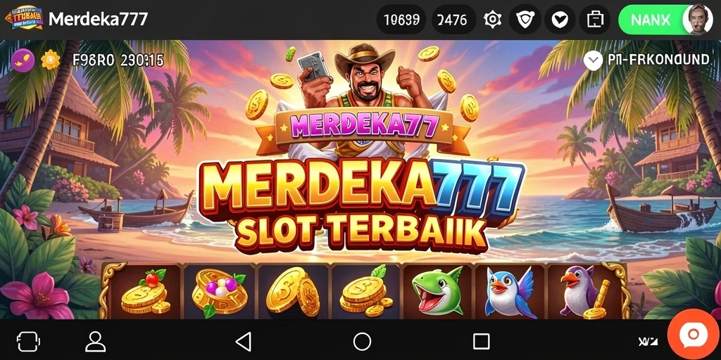 Tampilan berwarna-warni gameplay Slot MERDEKA777.
