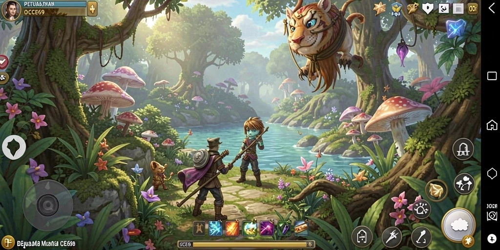 Tampilan gameplay OCE69 yang penuh warna dan menantang.