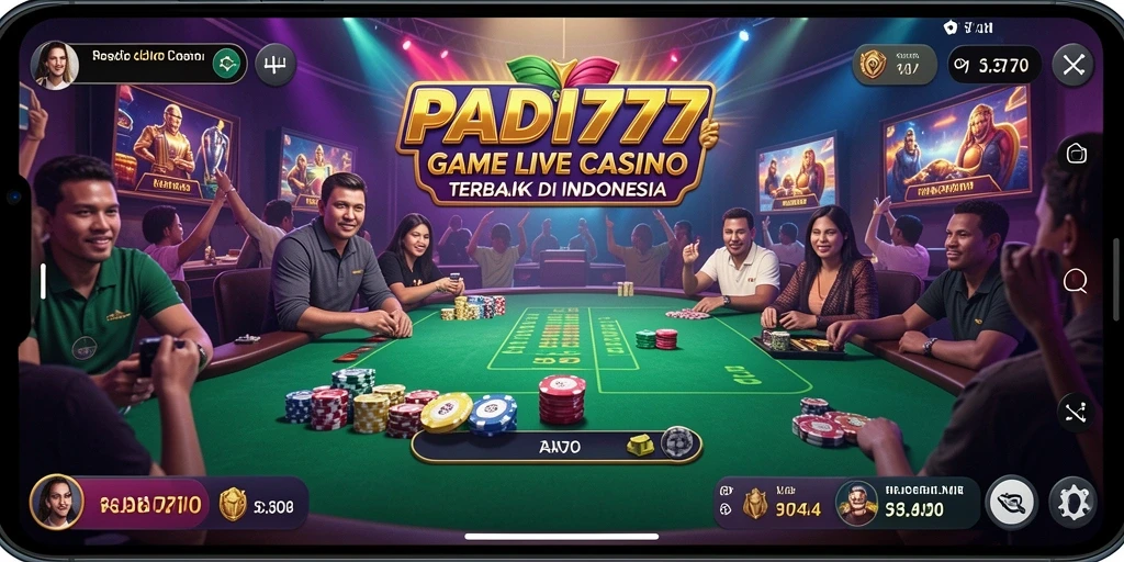 Screenshot PADI777 menampilkan dealer langsung dalam permainan Live Casino.
