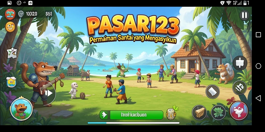 Tangkapan layar utama PASAR123 menampilkan keseruan gameplay yang mengasyikkan.