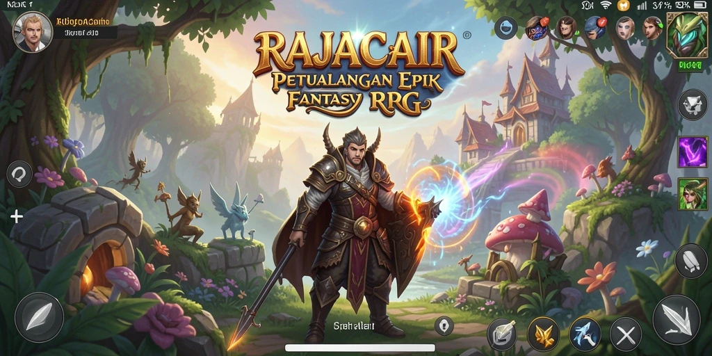 Gameplay mendebarkan RAJACAIR dalam dunia RPG yang luas.
