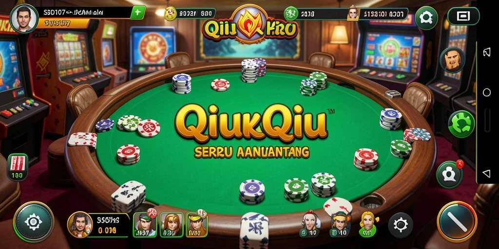 Tampilan gameplay seru QiuQiu di SD107 saat bersaing dengan teman.